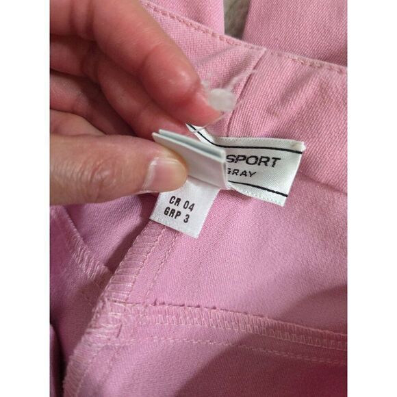St John Sport by Marie Gray Pink Straight Pant Gold Accents Hardware sz 12 NWOT - Picture 10 of 10